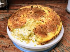 Pan de leche con queso y puerros, SUAVE Y ESPONJOSO